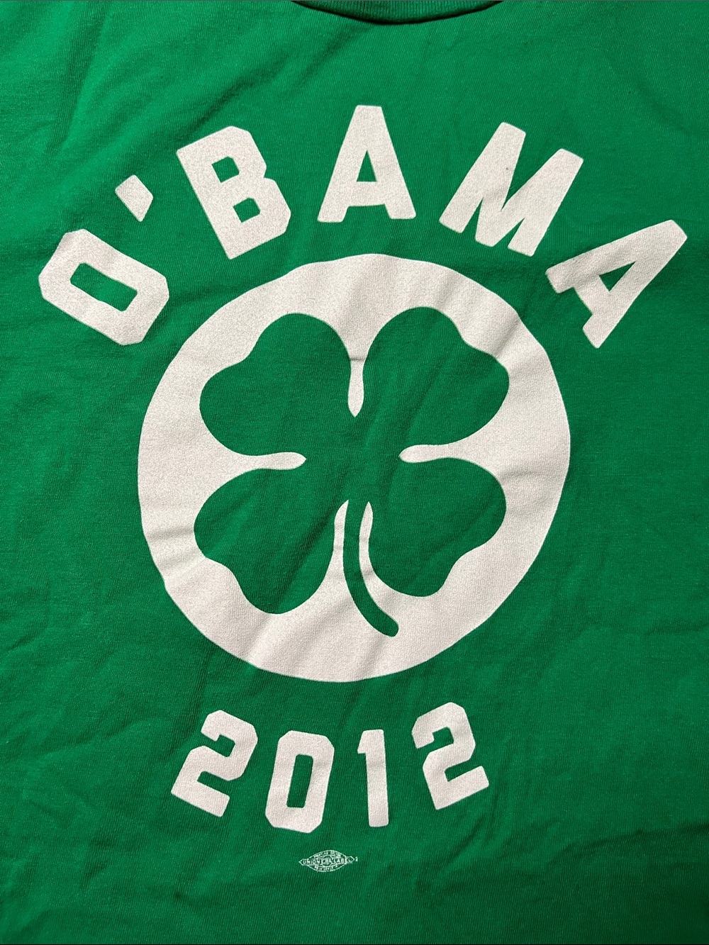Green 'Obama 2012' Shamrock Graphic Tee from his election one is in Museum